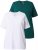 Ulla Popken Eco Cotton Basic T-Shirt 2-Pack Green/White - T-paidat - 