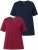 Ulla Popken Eco Cotton Basic T-Shirt 2-Pack Red/Navy - T-paidat - 