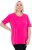 Ulla Popken Essential Round Neck Stretch Tee Magenta Pink - T-paidat - 