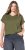 Ulla Popken Oversized studded Acid-washed V-Neck T-shirt Palm Green - T-paidat - 