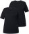Ulla Popken Scoop Neck Short Sleeve Tee Black - T-paidat - 