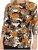 Scandinavian Caramel Flowers Blouse Orange and Brown - Painetut T-paidat naisille - 