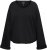 Ulla Popken Rolled Edge Long Sleeve Sweatshirt Black - Naisten hupparit ja collegepaidat isot koot - 