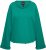 Ulla Popken Rolled Edge Long Sleeve Sweatshirt Emerald Green - Naisten hupparit ja collegepaidat isot koot - 