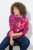 Ulla Popken Ribbon Print Turtleneck Sweatshirt Cherry Red - Naisten hupparit ja collegepaidat isot koot - Mukavat collegepaidat, huput ja neuleet