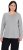 Ulla Popken Basic Round Neck Long Sleeve Slim Fit Cotton Tee Light Grey Melange - T-paidat - 