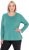 Ulla Popken Basic Round Neck Long Sleeve Slim Fit Cotton Tee Green - T-paidat - 