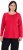 Ulla Popken Basic Round Neck Long Sleeve Slim Fit Cotton Tee Red - T-paidat - 