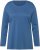 Ulla Popken Basic Round Neck Long Sleeve Slim Fit Cotton Tee Blue Denim - T-paidat - 