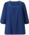 Ulla Popken Embroidered Detail 3/4 Sleeve Tee Dark Blue - Painetut T-paidat naisille - 