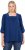 Ulla Popken Embroidered Detail 3/4 Sleeve Tee Dark Blue - Painetut T-paidat naisille - 