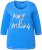 Ulla Popken Make It Amazing 3/4 Sleeve Graphic Tee Pacific Blue - Painetut T-paidat naisille - 
