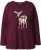 Ulla Popken Fawn Long Sleeve Graphic Tee Plum - Painetut T-paidat naisille - 