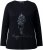 Ulla Popken Holiday Long Sleeve Graphic Tee Black - Painetut T-paidat naisille - 