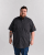 Motley Denim Zagreb Lyhythihainen Kauluspaita Tummanharmaa - Kauluspaidat - Miesten isot kauluspaidat 2XL – 8XL