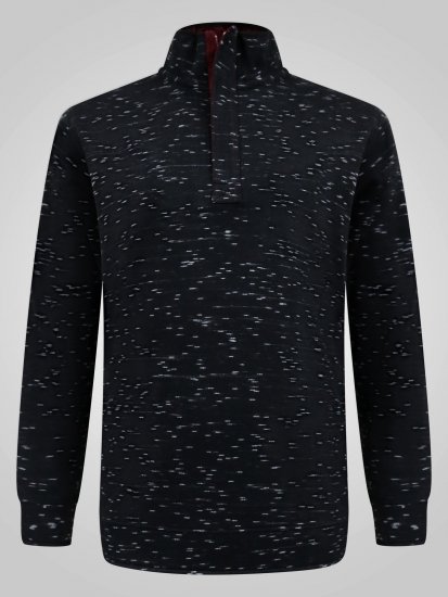 D555 Chandler Reno 1/4 Zip Neck Sweatshirt With Bear Logo Musta - Hupparit ja collegepaidat - Miesten hupparit ja collegepaidat isot koot