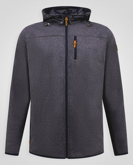 D555 Conrad Detachable Hood Bonded Fleece Zip Through Hoody TALL Tummansininen - TALL collegepaidat - TALL-collegepuserot ja -hupparit