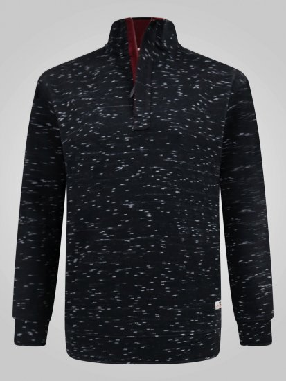 D555 Chandler Reno 1/4 Zip Neck Sweatshirt With Bear Logo Musta - Hupparit ja collegepaidat - Miesten hupparit ja collegepaidat isot koot