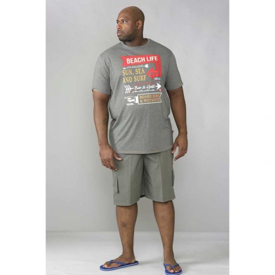 D555 Kennedy T-shirt Khaki Marl - T-paidat - Isot T-paidat 2XL – 14XL