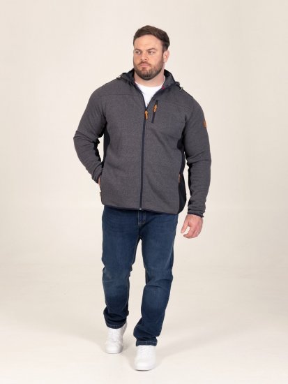 D555 Conrad Detachable Hood Bonded Fleece Zip Through Hoody Tummansininen - Hupparit ja collegepaidat - Miesten hupparit ja collegepaidat isot koot