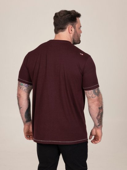 D555 Baldwin Grumpy Old Man Club Print Crew Neck T-shirt Burgundy/ Black Twist - T-paidat - Isot T-paidat 2XL – 14XL