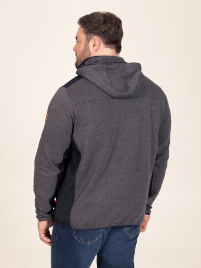 D555 Conrad Detachable Hood Bonded Fleece Zip Through Hoody TALL Tummansininen - TALL collegepaidat - TALL-collegepuserot ja -hupparit