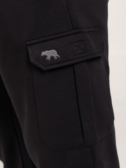 D555 Dexter 1 Cargo Jogger With Bear Embroidery TALL Musta - TALL collegehousut - TALL-collegehousut pitkille