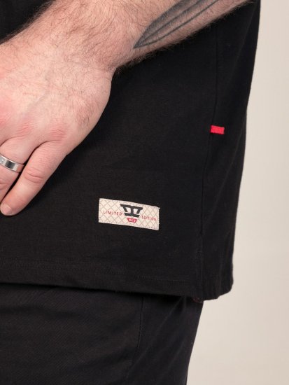 D555 Potts Jersey Polo With Jacquard Collar & Cuffs Musta - Pikeepaidat - Miesten isot pikeepaidat
