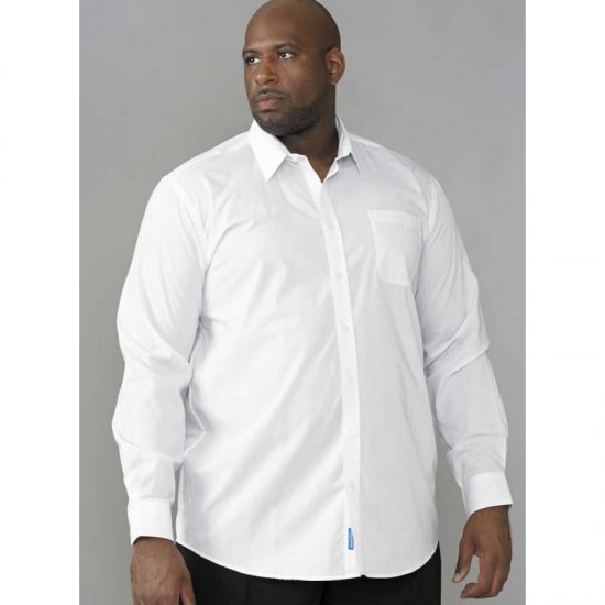 D555 Aiden Easy Iron Paita Valkoinen - Kauluspaidat - Miesten isot kauluspaidat 2XL – 8XL