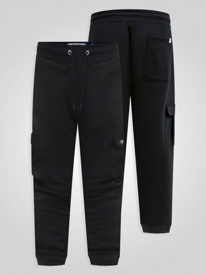 D555 Dexter 1 Cargo Jogger With Bear Embroidery Musta - Collegehousut ja collegeshortsit - Miesten Isot collegehousut ja collegeshortsit