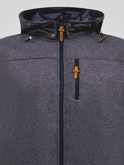 D555 Conrad Detachable Hood Bonded Fleece Zip Through Hoody TALL Tummansininen - TALL collegepaidat - TALL-collegepuserot ja -hupparit
