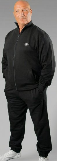 20 Nodi Mistral Tracksuit in Combed Fleece Cotton Black - Verryttelypuvut - Miesten verryttelypuvut isot koot