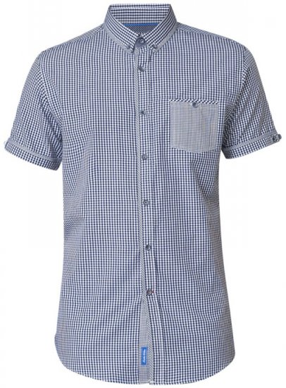 D555 Hank Gingham Short Sleeve Shirt - Kauluspaidat - Miesten isot kauluspaidat 2XL – 8XL