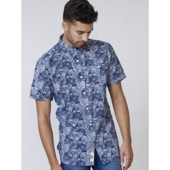 D555 Sheldon Hawaii Shirt Navy - Kauluspaidat - Miesten isot kauluspaidat 2XL – 8XL
