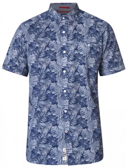 D555 Sheldon Hawaii Shirt Navy - Kauluspaidat - Miesten isot kauluspaidat 2XL – 8XL