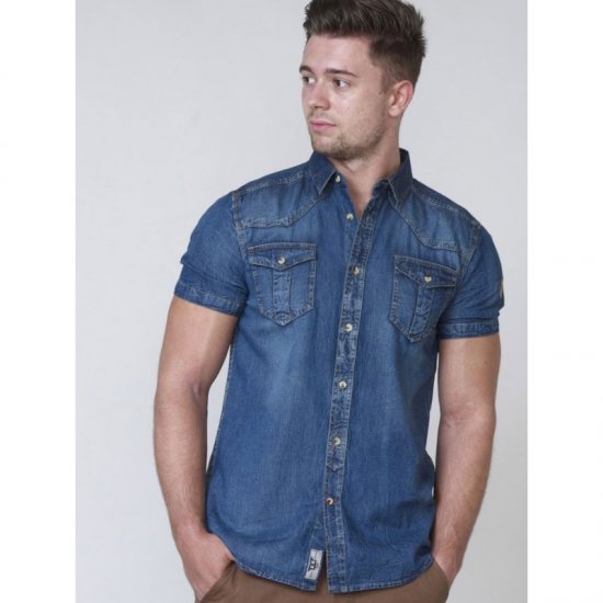 D555 Mike Denim Shirt - Kauluspaidat - Miesten isot kauluspaidat 2XL – 8XL