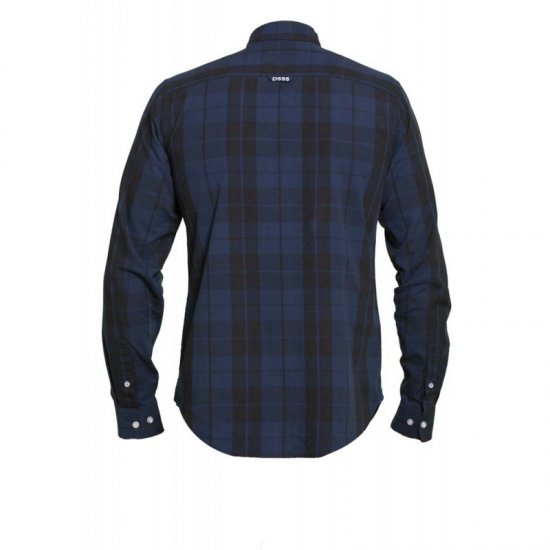 D555 Davenport Long Sleeve Shirt Navy - Kauluspaidat - Miesten isot kauluspaidat 2XL – 8XL