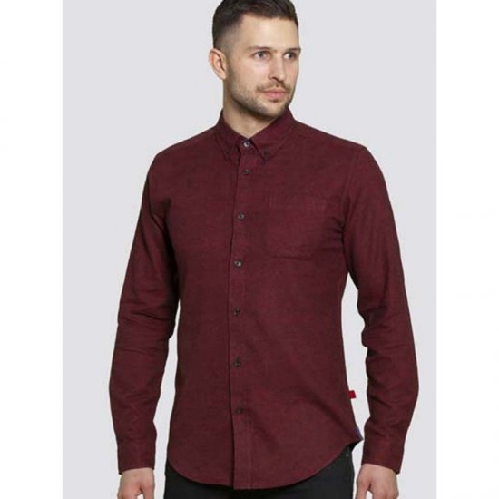 D555 Dawson Textured Shirt Dark Red - Kauluspaidat - Miesten isot kauluspaidat 2XL – 8XL