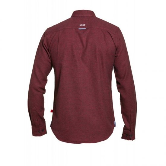 D555 Dawson Textured Shirt Dark Red - Kauluspaidat - Miesten isot kauluspaidat 2XL – 8XL