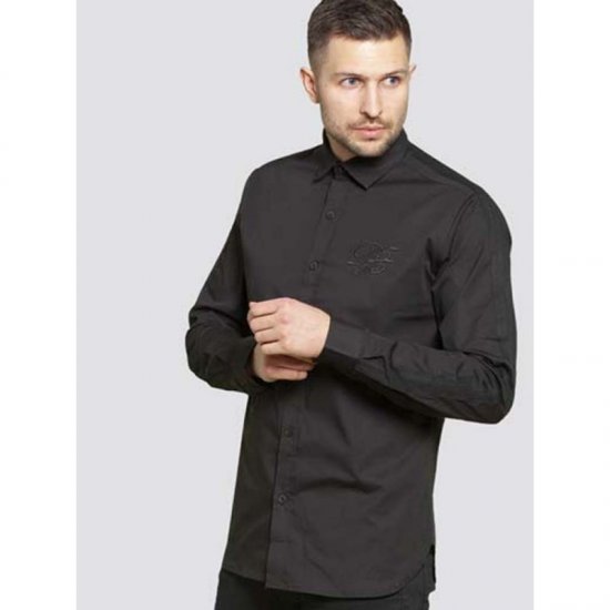 D555 Michael Couture Stretch Shirt Black - Kauluspaidat - Miesten isot kauluspaidat 2XL – 8XL