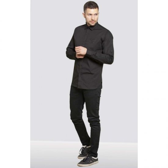 D555 Michael Couture Stretch Shirt Black - Kauluspaidat - Miesten isot kauluspaidat 2XL – 8XL