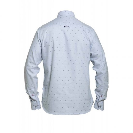 D555 Addington Printed Oxford Shirt Blue - Kauluspaidat - Miesten isot kauluspaidat 2XL – 8XL