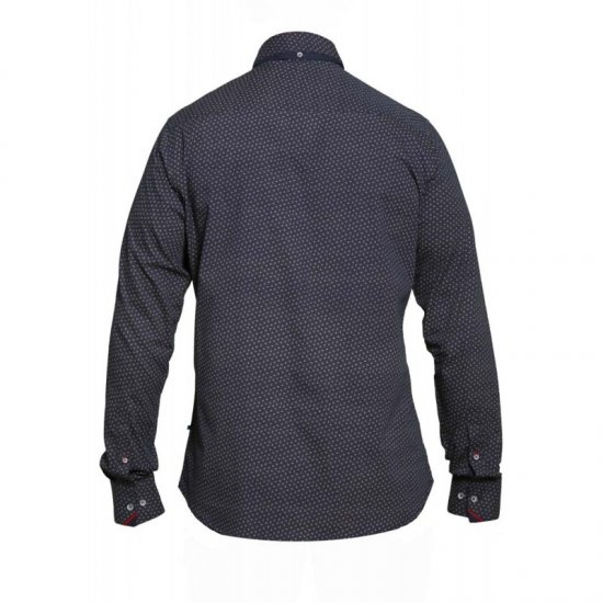 D555 Babworth Long Sleeve Shirt Navy - Kauluspaidat - Miesten isot kauluspaidat 2XL – 8XL