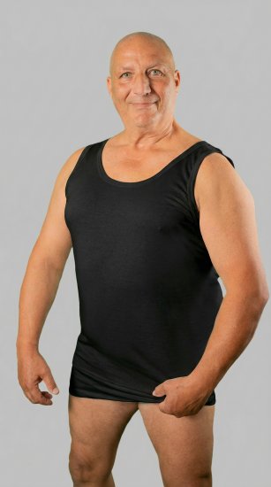 20 Nodi Crew Neck Tank Top in Combed Cotton Jersey Black - Alusvaatteet & uimavaatteet - Miesten Isot alusvaatteet 