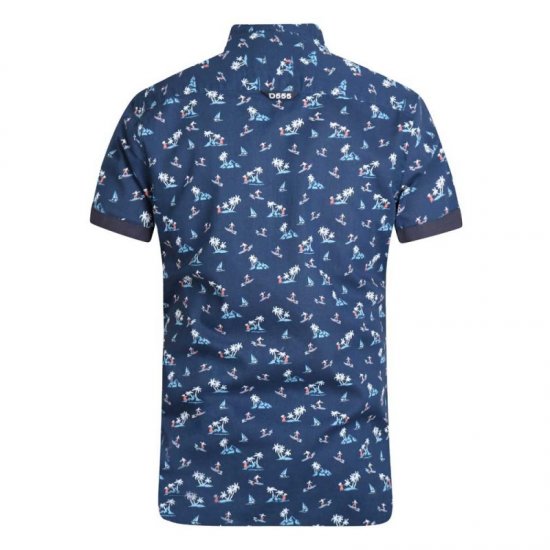 D555 Davian Hawaii Shirt Navy - Kauluspaidat - Miesten isot kauluspaidat 2XL – 8XL