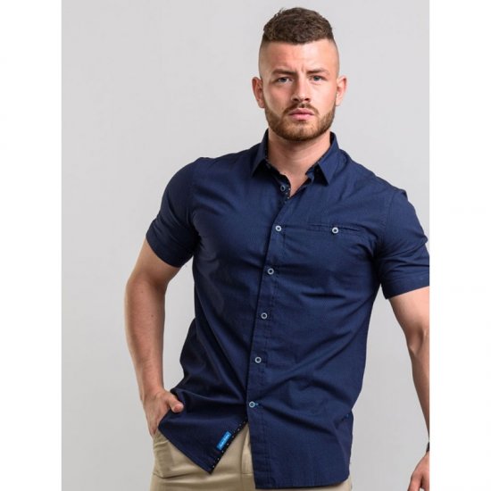 D555 Wesson Shirt Navy - Kauluspaidat - Miesten isot kauluspaidat 2XL – 8XL