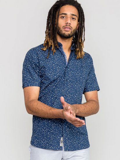 D555 FINDON Print Shirt - Kauluspaidat - Miesten isot kauluspaidat 2XL – 8XL