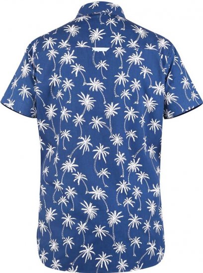 D555 BURLEY Palm Tree Print Shirt - Kauluspaidat - Miesten isot kauluspaidat 2XL – 8XL