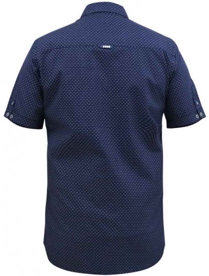 D555 Telford S/S Micro Ao Print Shirt Navy - Kauluspaidat - Miesten isot kauluspaidat 2XL – 8XL