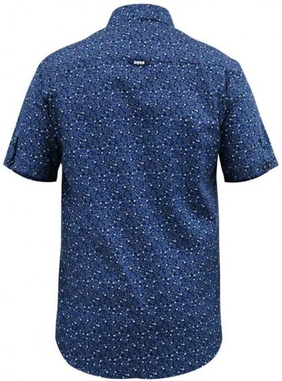 D555 Tristain S/S Floral Ao Print Shirt Navy - Kauluspaidat - Miesten isot kauluspaidat 2XL – 8XL